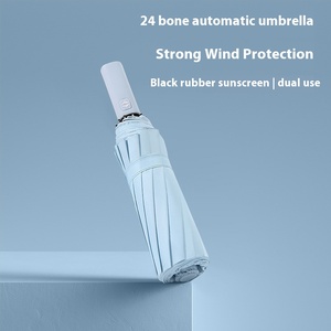 Bán buôn 24-Rib Windproof quảng cáo ô với biểu tượng tùy chỉnh UV in 8K kinh doanh Xương Sườn Gấp ô màu đen - Product Image 4