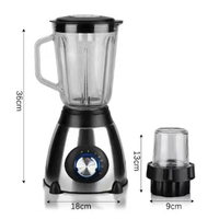 Multifunctionele 2-in-1 blender en molen, huishoudelijke blender met meerdere snelheden voor het maken van sap, mixen, malen en droge poeders.