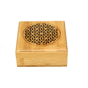 Caja quemadora de incienso de bambú, 9,5x9,5x4,5 cm, estilo Zen, hueca, para uso aromático con madera de agar. - Product Image 5