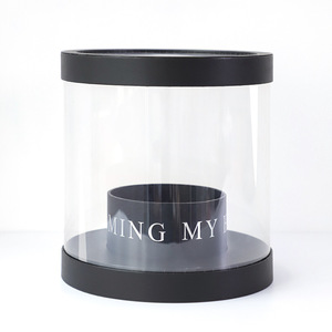 Hotselling Hộp Quà Tặng Xô Ôm <span class=keywords><strong>PVC</strong></span> Xô Bong Bóng Tròn Bao Bì Cắm Hoa Cầm Tay Trong Suốt - Product Image 3