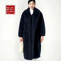 Veste Teddy pour femmes, veste d'hiver de luxe 2026, veste longue d'hiver de haute qualité en laine d'alpaga et cachemire épaisse pour femmes