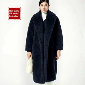 Veste Teddy pour femmes, veste d'hiver de luxe 2026, veste <span class=keywords><strong>longue</strong></span> d'hiver de haute qualité en laine d'alpaga et cachemire épaisse pour femmes - Product Image 4