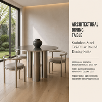 Table basse ronde décontractée en acier inoxydable durable, table de salon, table à thé d'extérieur, table d'appoint de balcon