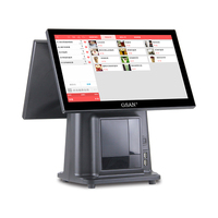 Sistema POS Todo en Uno OEM para Minoristas, Pantalla Táctil Capacitiva Dual de 15.6 Pulgadas, Windows, Punto de Venta con Impresora Térmica