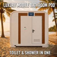 Toilette et douche portables de luxe tout-en-un avec design écologique pour les stations balnéaires, le glamping et l'utilisation en atelier