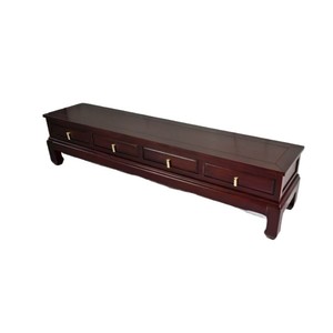 Mueble de TV y mesa de centro de madera maciza de ébano, estilo chino moderno, conjunto de almacenamiento para sala de estar. - Product Image 5