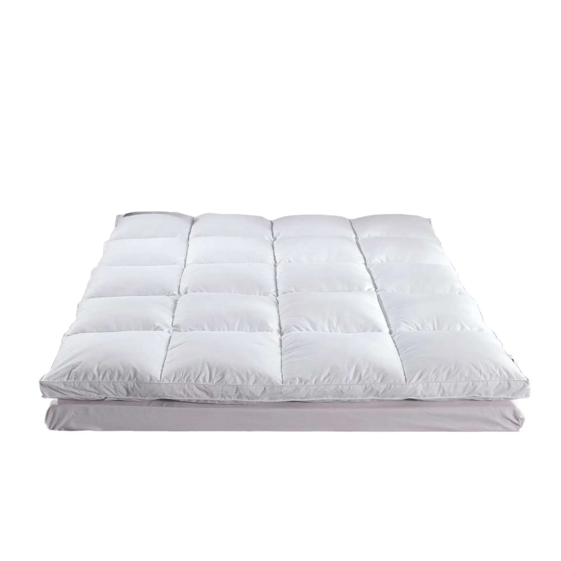 Op Maat Gemaakte Witte Ganzendons Vulling Matras Topper Zachte Matrasbeschermer Kussenset Warm Matras