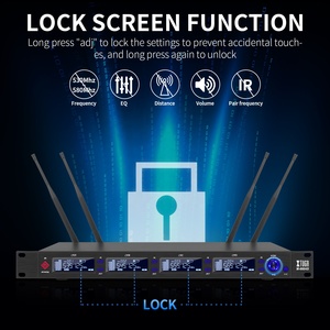 Xtuga M-6604S chế độ kép UHF đúng sự đa dạng Hệ thống 4 cầm tay <span class=keywords><strong>Microphone</strong></span> không dây mic ăng-ten đa dạng micro không dây - Product Image 5