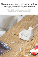 Rallonge électrique à 3 prises CA avec protection contre les surcharges, multiprise universelle USB, bloc multiprise USA
