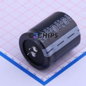 ตัวเก็บประจุแบบอิเล็กโทรไลต์อะลูมิเนียมแบบ Snap-in รุ่น LSK471M2HL3A4045 ชนิด Through hole (THT) ขนาด D40xL45 มม. 470uF 20% 500V ขา 10 มม. - Product Image 1