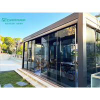 Perche à rouleau électrique avec système de fermeture éclair, Pergola en aluminium motorisée, étanche et bioclimatique pour café, piscine, jardin, gazébo