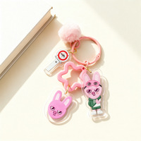KPOP Idol 3pcs/set Mignons Porte-clés en plastique de dessin animé Stray Kids SKZ STAY Breloques en acrylique