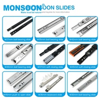 Mécanisme de table extensible à fermeture douce MONSOON de 45 mm, glissière de tiroir pour extension complète, glissière de fermeture douce pour armoire
