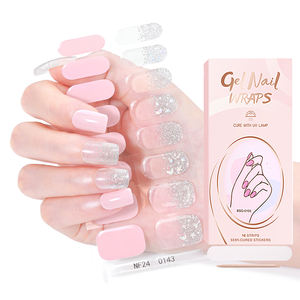 สติกเกอร์เจลเคลือบเล็บแบบกึ่งอบรูปผีเสื้อสีน้ำเงินกันน้ำเป็นมิตรกับสิ่งแวดล้อม16แถบผลิตภัณฑ์ทันสมัยที่มีชีวิตชีวา - Product Image 6