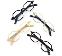 Gafas de lectura geométricas de acetato, montura retro hexagonal, gafas ópticas duraderas para hombres y mujeres a la moda
