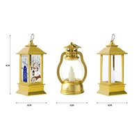 Lanterne à bougie artificielle Ramadan 641253, lot de 3 modèles, 24 pièces, 9x4x4cm, fournitures Ramadan en gros
