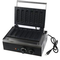 Usine commerciale de casse-croûte six parties 6 Long bâton Hot Dog Machine professionnel électrique Muffin gaufrier fer