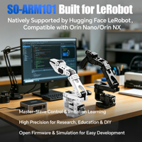 Kit de bras manipulateur robotique SO-ARM101, bras robotique IA à 6 axes compatible avec Hugging Face LeRobot ROS2 pour la recherche et l'éducation
