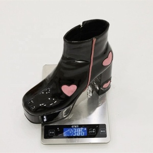 Bottines à motif en forme de cœur pour femmes, plateforme, bout carré, talon épais, bottes d'hiver à fermeture éclair, grande taille 43 - Product Image 5