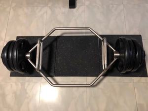 Batang <span class=keywords><strong>Squat</strong></span> cincin baja, peralatan angkat beban 1.4m bel heksagonal 20kg - Product Image 5