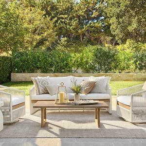 Ensemble de canapés de jardin haut de gamme en alliage d'aluminium de luxe, mobilier d'extérieur pour hôtel, patio, villa, jardin, avec chaises en corde tressée - Product Image 5