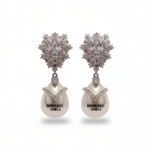 Niubace <b>Crystal</b> Drop Earrings White Gold 925 Silver Luxury Wedding Women's Jewelry <b>Water</b> Drop Shape Prong Setting - Product Image 1