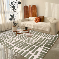 NZ laine et soie de bambou touffeté à la main Design minimaliste tapis Rectangle vert tapis tapis de luxe fait main pour la décoration de salon