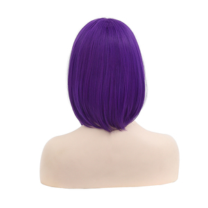 Parrucca cosplay Ainizi viola bob con raccordo centrale Raven da New Teen Titans per Halloween - Product Image 4