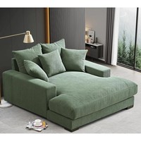 Fauteuil de détente moderne - Tissu en velours côtelé imperméable, hauteur réglable, pieds en bois pour salon, chambre, bureau à domicile, hôtel, canapé-lit