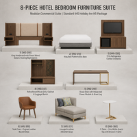 Ensemble de chambre d'hôtel moderne en bois écologique 8 pièces pour projet de rénovation de chambre King Size standard IHG Holiday Inn H5