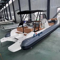 Bateau semi-rigide gonflable de sport de luxe de 6,6 m (22 pieds) certifié CE, style européen, en fibre de verre et Hypalon