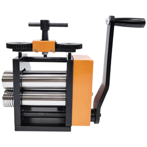 Oranje handmatige walsmachine voor het maken van sieraden, het walsen van plaatmetaal, het trekken van cirkelvormige en halfronde draden - Product Image 1