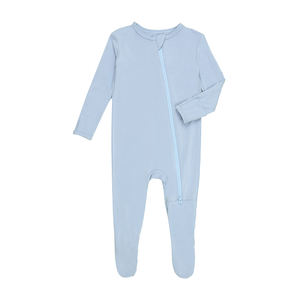 गर्म बिक्री वसंत बच्चे Footie नरम बच्चे को कपड़े लंबी आस्तीन नवजात कपड़े बांस विस्कोस जिपर बच्चे Romper - Product Image 4