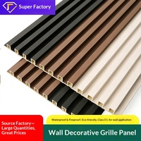 Panneaux muraux intégrés en bambou texturé et fibres de bois à 160 grilles pour la rénovation de toute la maison et la décoration de fond de télévision dans le salon
