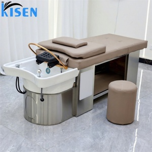 KISEN Lit de massage intégré moderne japonais pour spa capillaire, avec circulation d'eau, bac de lavage de cheveux et fonction de massage thaïlandais, pour salon - Product Image 1