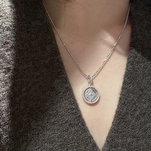 Collar de Plata de Ley S925 con Brújula de los Ocho Tesoros Giratoria, Diseño de Estilo Chino de Lujo, Textura Ligera, Colgantes de Moda - Product Image 3