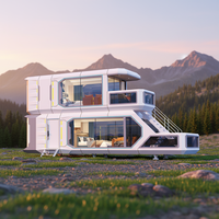 Maison préfabriquée en capsule, structure en acier moderne, double étage pour chambre à coucher, appartement, entrepôt extérieur