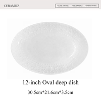 Assiette ovale en céramique blanche de haute qualité, motif de Noël, assiette rectangulaire en porcelaine, plat à fruits/salade/pâtes