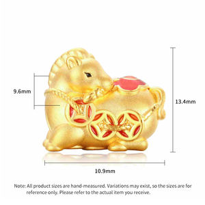 Bracelet en forme de cheval de pièce de monnaie en cuivre perlé de luxe haut de gamme et breloque en or sculpté accessoires de bijoux en perles créatifs - Product Image 6