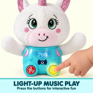 Nouveauté EPT : Peluche musicale licorne pour bébé avec enregistrement sonore, lumière et son activé par le mouvement, pour les nourrissons de 6 <span class=keywords><strong>mois</strong></span> et plus - Product Image 3