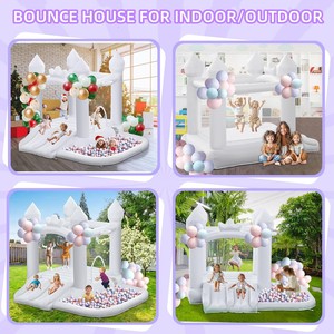 Château gonflable pour enfants, jouets de divertissement, structure gonflable blanche, trampoline gonflable, location pour fêtes - Product Image 5