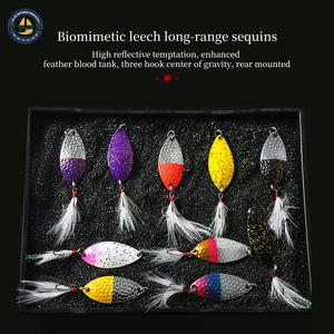 Señuelo Giratorio con Plumas YJLP22 para Pesca de Lubina, Cebo de Fondo con Anzuelo Triple para Uso en Exteriores - Product Image 4