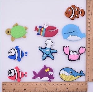 Nouveau mignon monde sous-marin plat Patch en caoutchouc souple bricolage matériaux faits à la main pour chaussure fleur coque de téléphone accessoires dessin animé PVC perles - Product Image 5