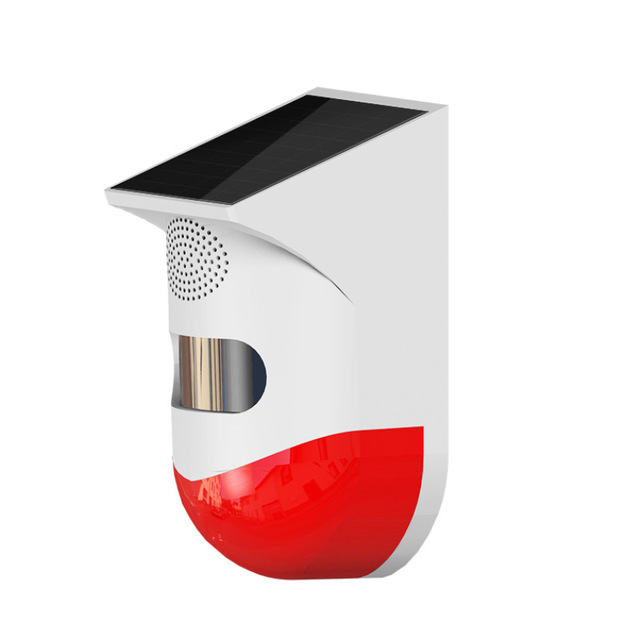 Smart Tuya WiFi Outdoor Solar Infrared Motion PIR Sensor Wireless Strobe Siren Detector Sound Alarm Waterproof Remote Control