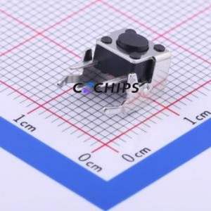 TS6643ZJ Tactile Switch Through hole Component (THT) Switch Single Pole Single Throw Round Button 2.5N Right Angle Insert - Product Image 1