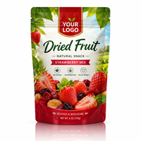 3,5g Gedroogd Fruit Verpakkingszakje ZA Pack Op maat bedrukt Staande Pouch voor Aardbeienmix Natuurlijke Snacks