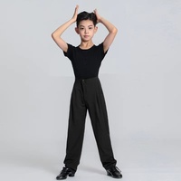 Chemise latine blanche à manches longues danse de salon moderne tenue de danse professionnelle Cha Cha Tango pantalon de danse pour garçons