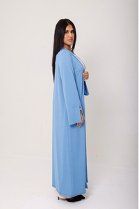 Wholesale Premium Polyester Abaya Dress for Muslim Women-Elegant Floral Pattern <strong>Modesty</strong> <strong>Style</strong> Autumn/Spring Season Open Front - Product Image 2