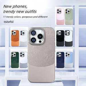 Hoge kwaliteit slanke flanel lederen harde PC schokbestendige telefoonhoes voor iPhone 16 15 14 Pro Max metalen lensranden beschermhoes - Product Image 2