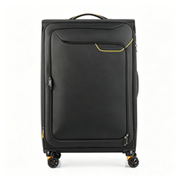 Valise noire légère grande capacité à roulettes silencieuses pour affaires